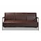 Baxton Studio Christa Mid-Century Fabric Upholstered Faux Leather and Wood Sofa-Dark Brown 191-11708-ZORO - alternate 8